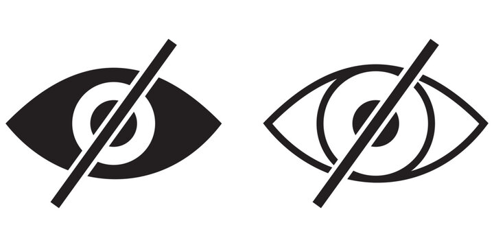 Eye Visibility and Privacy Icon Set &ndash; Show and Hide Eye Symbols, Flat and Line 
UI Vector Collection