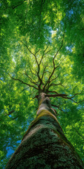 Fototapeta premium Majestic tree canopy forest nature photography lush environment