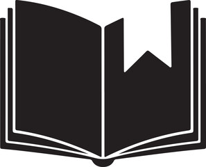 Open book illustration with simple design and clean lines on transparent background graphic element