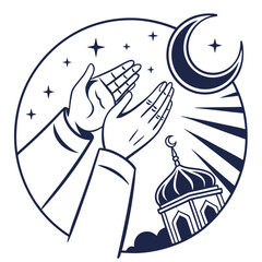 Islamic Night of Power Prayer Hands Shab e Qadar Vector