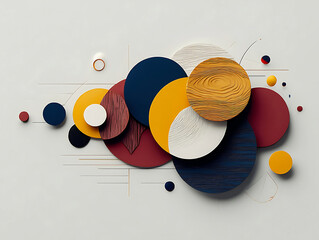 Colorful Circles Abstract Art Design with Modern Geometric Shapes and Textured Surfaces Great for Backgrounds and Creative Projects