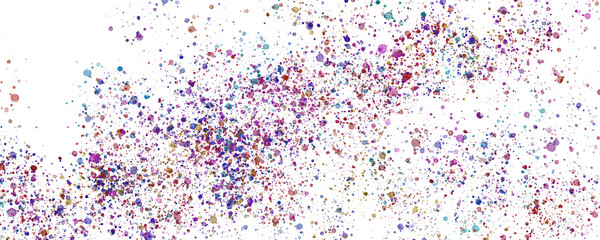 Fototapeta premium Multicolored confetti particles exploding on white background