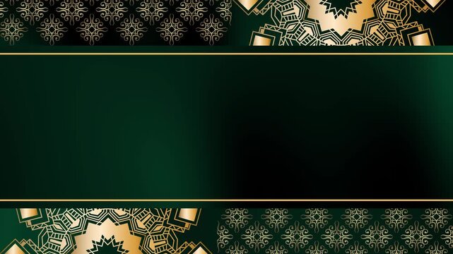 Luminous Pattern Eclipse of Infinity Mandala Gold Ramadan Greeting Background