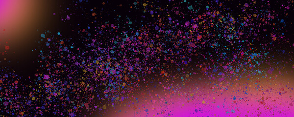 Fototapeta premium Vibrant multicolored glitter particles on dark background