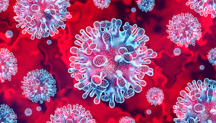 Obraz na płótnie Canvas Nipah Virus outbreak and Disease spread as a a zoonotic pathogen transmitted to humans from wild and domestic animals.