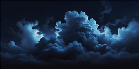 A bright summer day features fluffy white cumulus clouds drifting across a clear blue sky atmosphere, creating a peaceful nature cloudscape filled with light and airy heaven vibes © Faysal