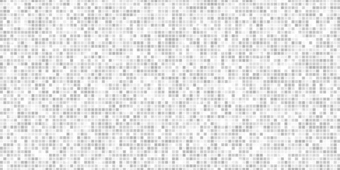Silver mosaic disco ball background with white mirror glitter and light spots texture. Shiny grey tones sequin pattern. Festive fashion decoration. Glam sparkle Christmas wall. Vector illustration.