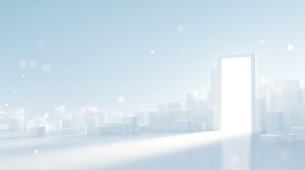 Obraz premium Zero Trust Secure Access Gateway Hero Background with Copy Space (Minimal 3D)