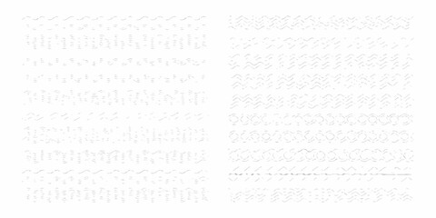 Obraz premium Dense repetitive text pattern on a white background resembling code or script