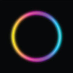 Obraz premium Neon glowing round shape