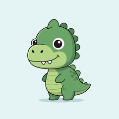 Obraz premium Cute Cartoon Dinosaur