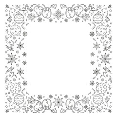 Holiday border design isolated on white background