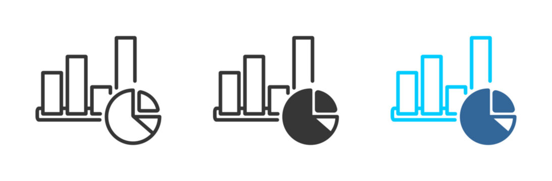 graph icon set multiple style collection	