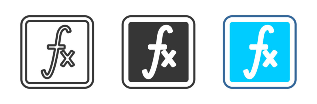 function icon set multiple style collection	