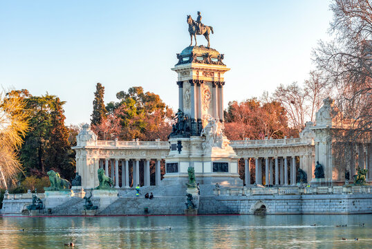 Monument to Alfonso XII in Buen Retiro Park, Madrid, Spain