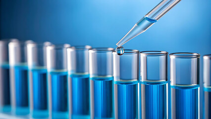 Precise dispensing of liquid into test tubes in a scientific laboratory setting