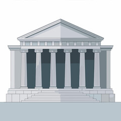 Obraz premium Classical bank building with clean pillars – Ideal for established banks, trust companies, or historical architecture articles.