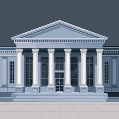 Obraz premium Modern bank building with stone columns – Perfect for corporate banking, insurance services, or wealth management content.
