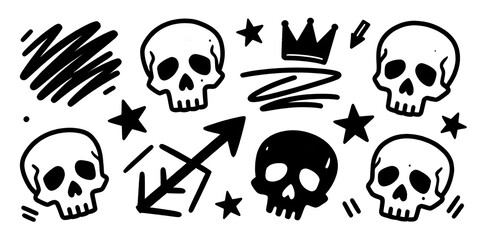 skull and crossbones icon set