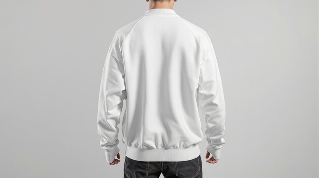 Blank white bomber jacket mockup