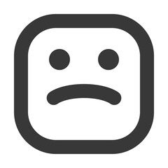 Naklejka premium Pouting Emoji Outline