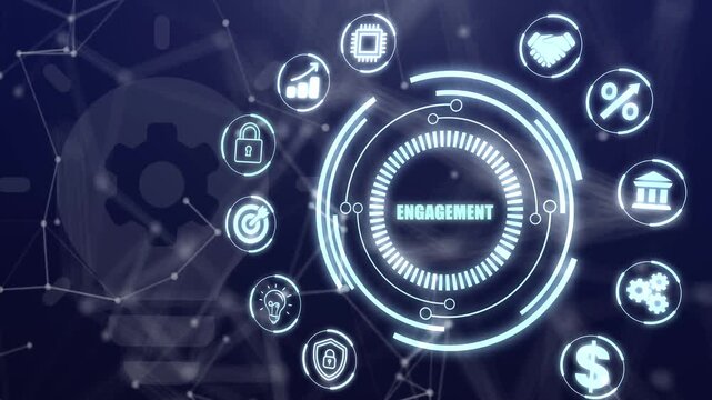 Dynamic Audience Engagement Strategies and Digital Consumer Interaction Systems for Internet, Business, Technology and Network Concept.