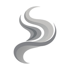 Fototapeta premium Minimal Realistic Smoke Swirl Illustration Isolated on White