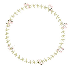 Obraz premium Hand drawn floral frames with flowers. Wreath. Elegant logo template. Vector illustration for labels, branding business identity, wedding invitation