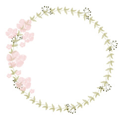 Obraz premium Hand drawn floral frames with flowers. Wreath. Elegant logo template. Vector illustration for labels, branding business identity, wedding invitation