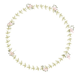 Obraz premium Hand drawn floral frames with flowers. Wreath. Elegant logo template. Vector illustration for labels, branding business identity, wedding invitation