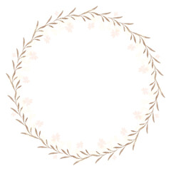 Hand drawn floral frames with flowers. Wreath. Elegant logo template. Vector illustration for labels, branding business identity, wedding invitation