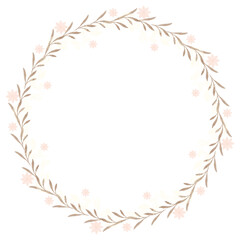 Obraz premium Hand drawn floral frames with flowers. Wreath. Elegant logo template. Vector illustration for labels, branding business identity, wedding invitation