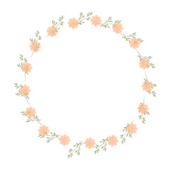 Obraz premium Hand drawn floral frames with flowers. Wreath. Elegant logo template. Vector illustration for labels, branding business identity, wedding invitation