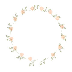Fototapeta premium Hand drawn floral frames with flowers. Wreath. Elegant logo template. Vector illustration for labels, branding business identity, wedding invitation