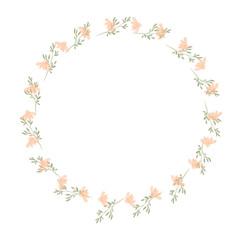 Obraz premium Hand drawn floral frames with flowers. Wreath. Elegant logo template. Vector illustration for labels, branding business identity, wedding invitation