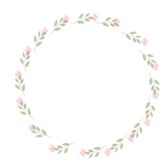 Hand drawn floral frames with flowers. Wreath. Elegant logo template. Vector illustration for labels, branding business identity, wedding invitation
