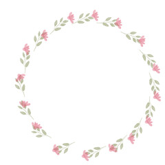 Fototapeta premium Hand drawn floral frames with flowers. Wreath. Elegant logo template. Vector illustration for labels, branding business identity, wedding invitation