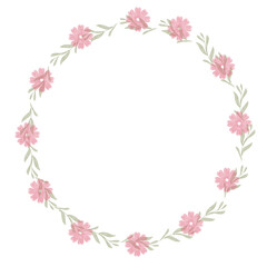 Obraz premium Hand drawn floral frames with flowers. Wreath. Elegant logo template. Vector illustration for labels, branding business identity, wedding invitation