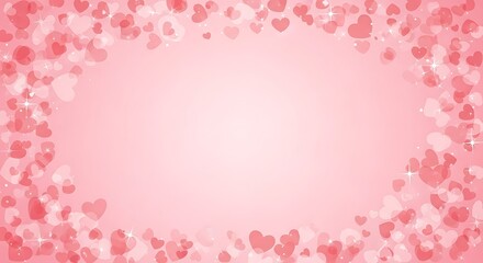 A pink background with a border of small hearts
