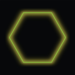 Naklejka premium glowing neon polygonal light effect on black