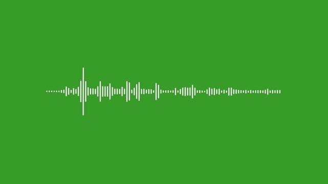 audio visualizer on green background, sound wave or audio wavefrom isolated on green screen background, Animated sound wave spectrum.