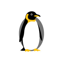 Obraz premium Stylish penguin illustration on white background