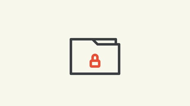 Folder Data Protection Animated icon, symbolizing secure file storage, data protection, and privacy control