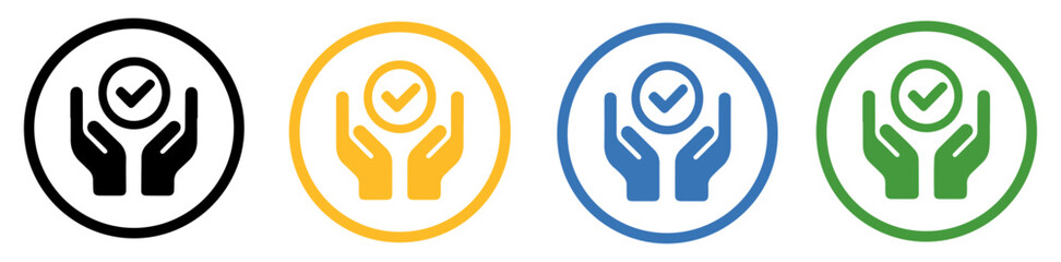 Obraz premium hand checkmark approval validation icon