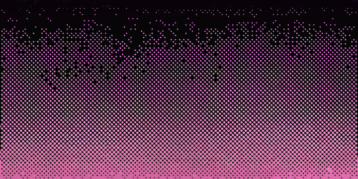 Abstract pink and black pixelated gradient background with scattered dots