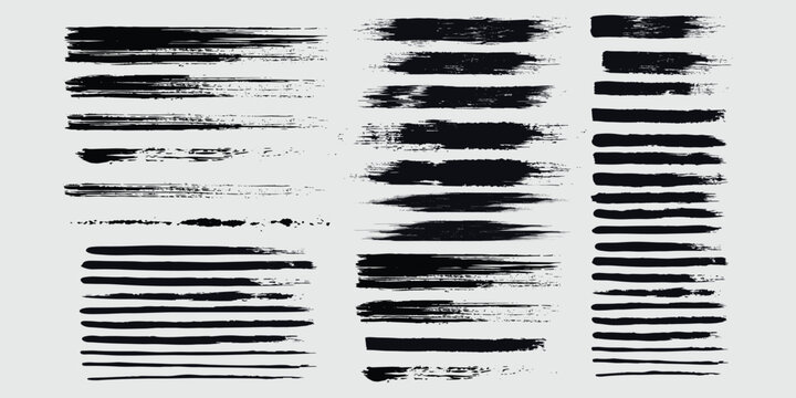 Beautiful Brushes vector collection. Grunge Elements - Brush strokes, ink paint brushes, grunge lines. Rectangle text box for social media and network. vecto