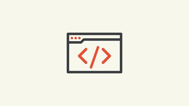 Html Security Icon Animation, Hyper Text Markup Language technology icon Animation.