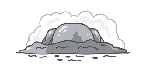 Smoking volcano eruption