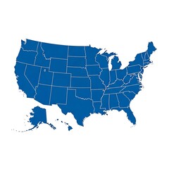 Fototapeta premium A map of the united states of america with state borders