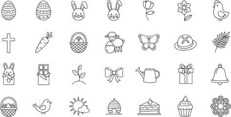 Easter icons and symbols for spring celebrations